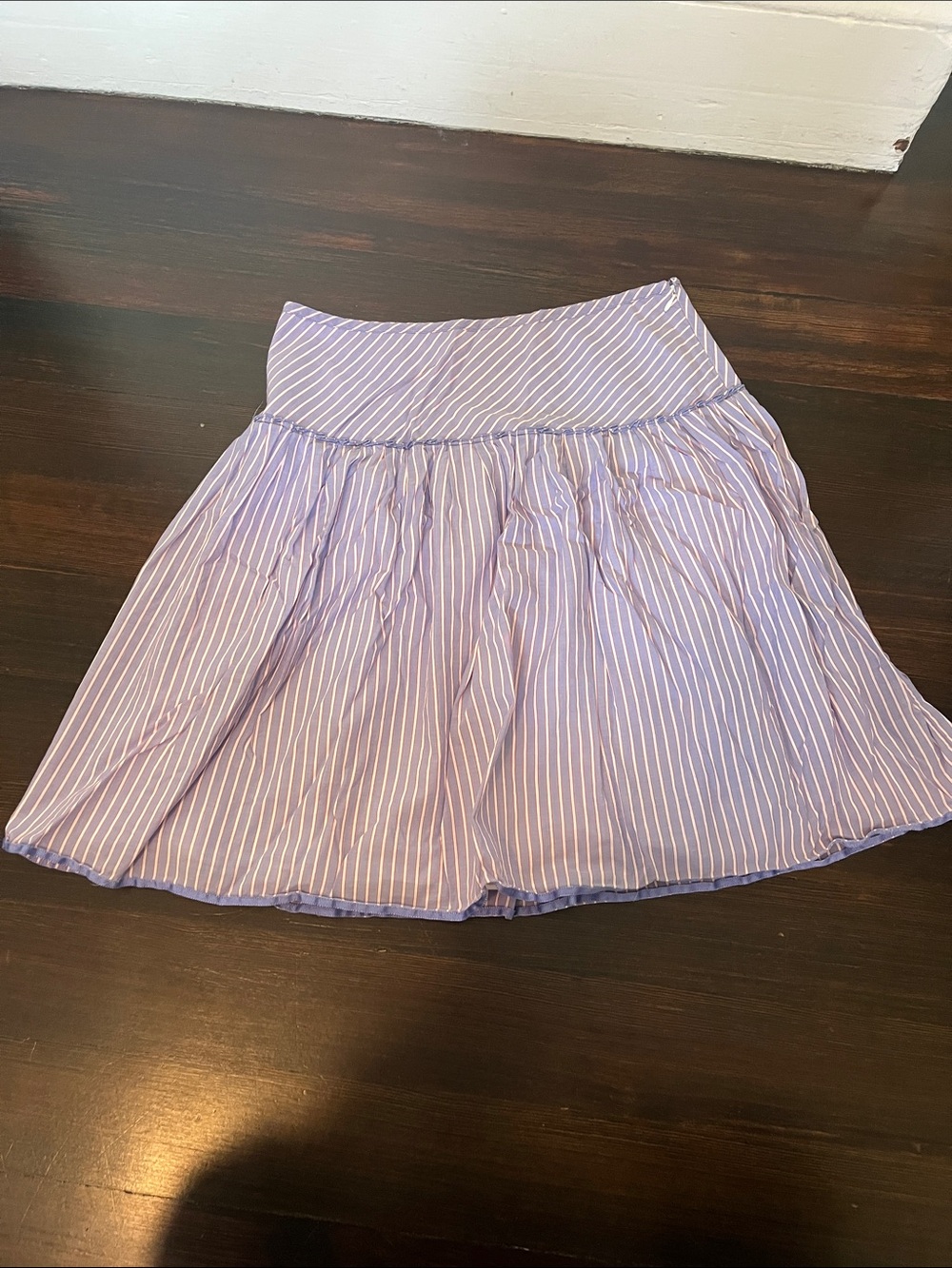 J. Crew Periwinkle, Red and White Striped Circle Skirt